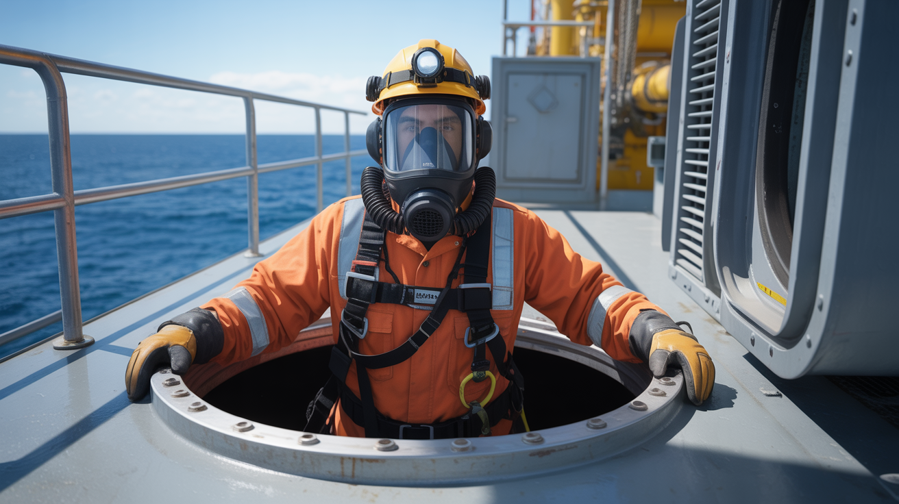 Entrada e trabalho em espaços confinados offshore: checklist, monitoramento contínuo e integração da brigada de resgate